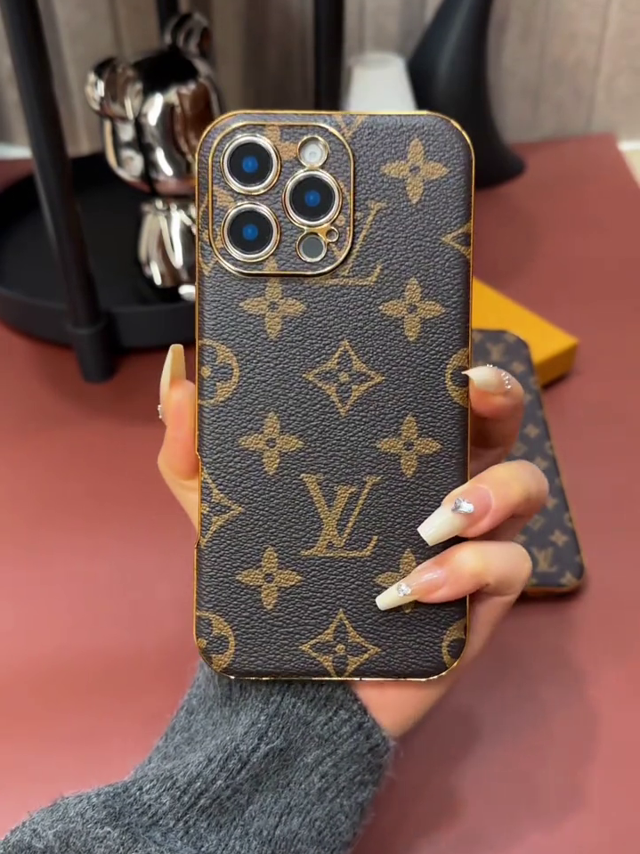 路易威登電鍍金皮質手機殼-ZUIHANG SHOP